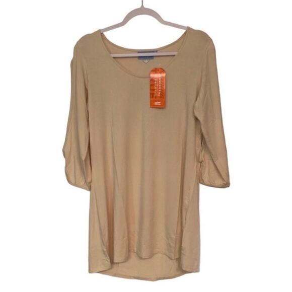 Pennington & Bailes Bamboo Scoop Neck Tunic Top Cream Beige M NWT - Picture 1 of 4